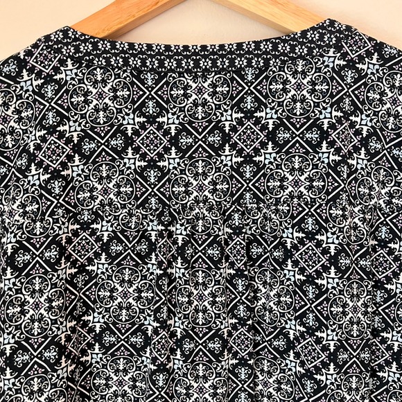 J Jill Womens Long Sleeve Tunic Top Geometric Print V Neck Size XL - Picture 8 of 11